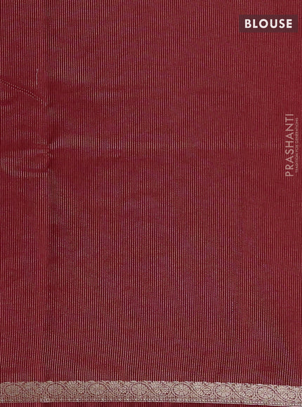 Red Art Tussar Silk - Embroidery