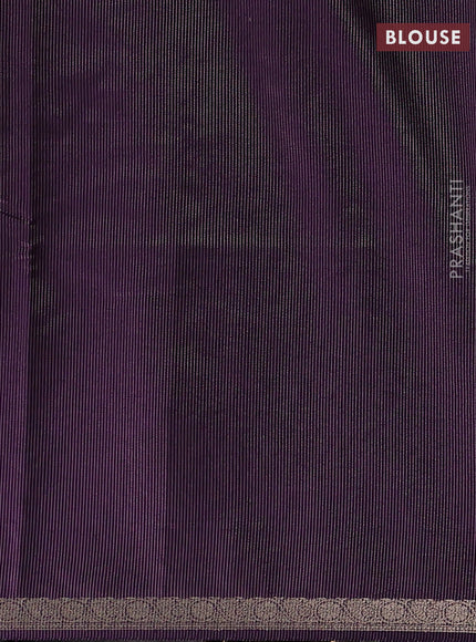 Purple Art Tussar Silk - Embroidery