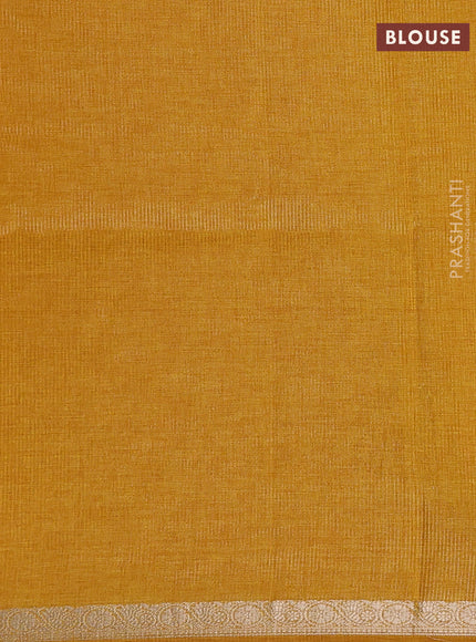 Mango Yellow Art Tussar Silk - Embroidery