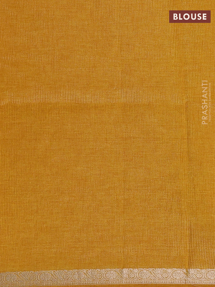 Mango Yellow Art Tussar Silk - Embroidery