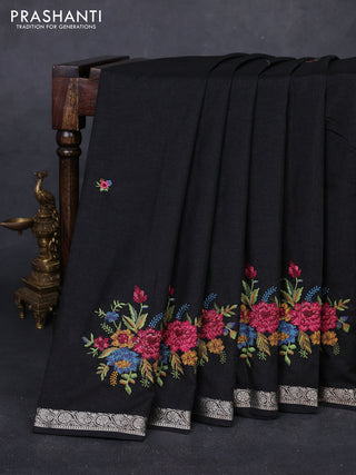 Black Art Tussar Silk - Embroidery