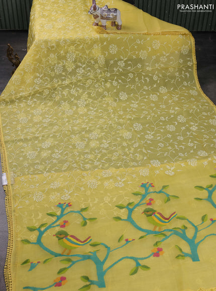 Yellow Pure Organza Silk - Embroidery