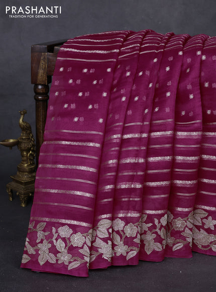 Pink Pure Organza Silk - Embroidery