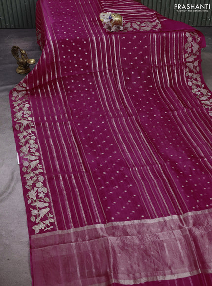 Pink Pure Organza Silk - Embroidery