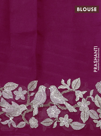 Pink Pure Organza Silk - Embroidery