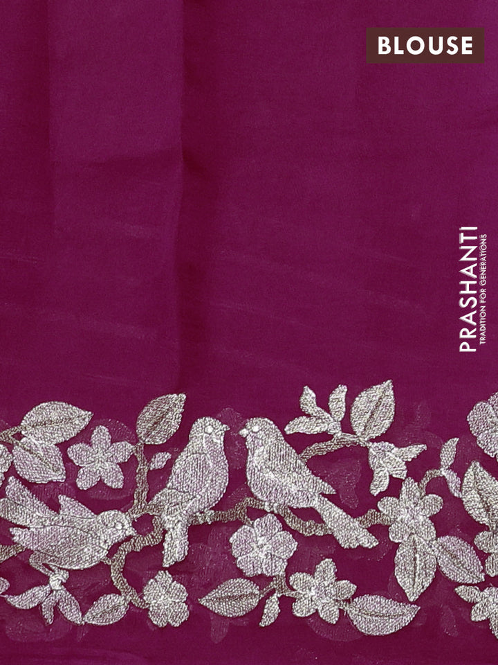 Pink Pure Organza Silk - Embroidery
