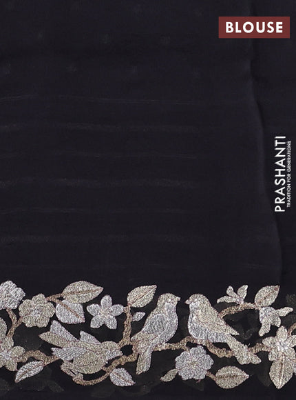 Black Pure Organza Silk - Embroidery