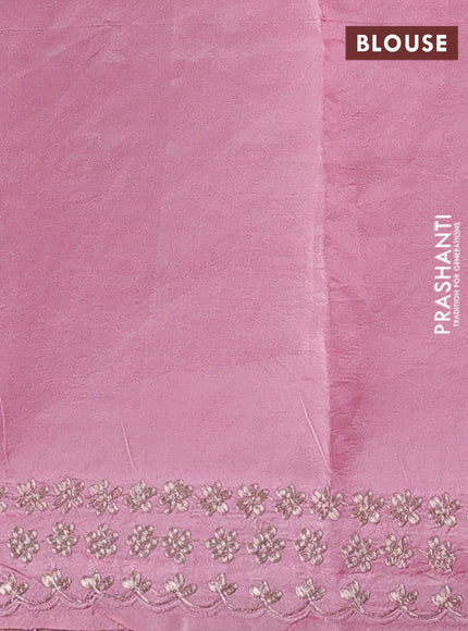 Light Pink Pure Organza Silk - Embroidery