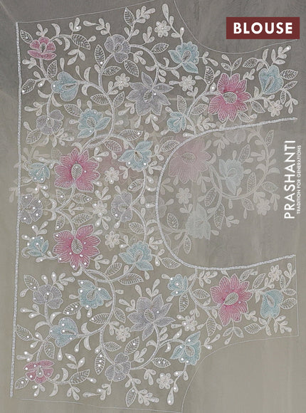 Cream Organza Silk - Embroidery