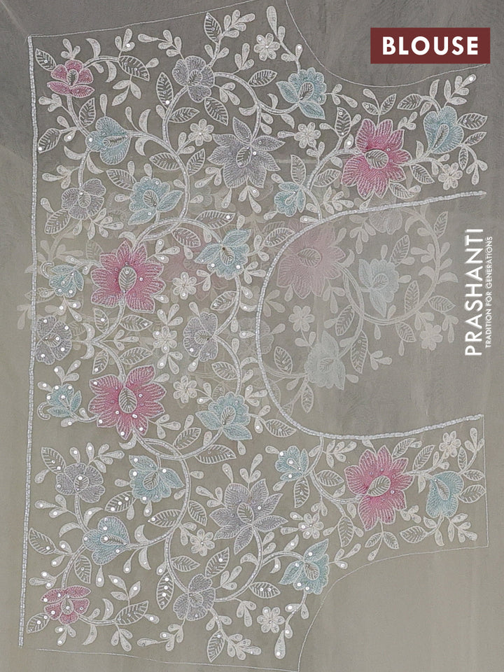 Cream Organza Silk - Embroidery