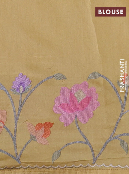 Yellow Pure Organza Silk - Embroidery