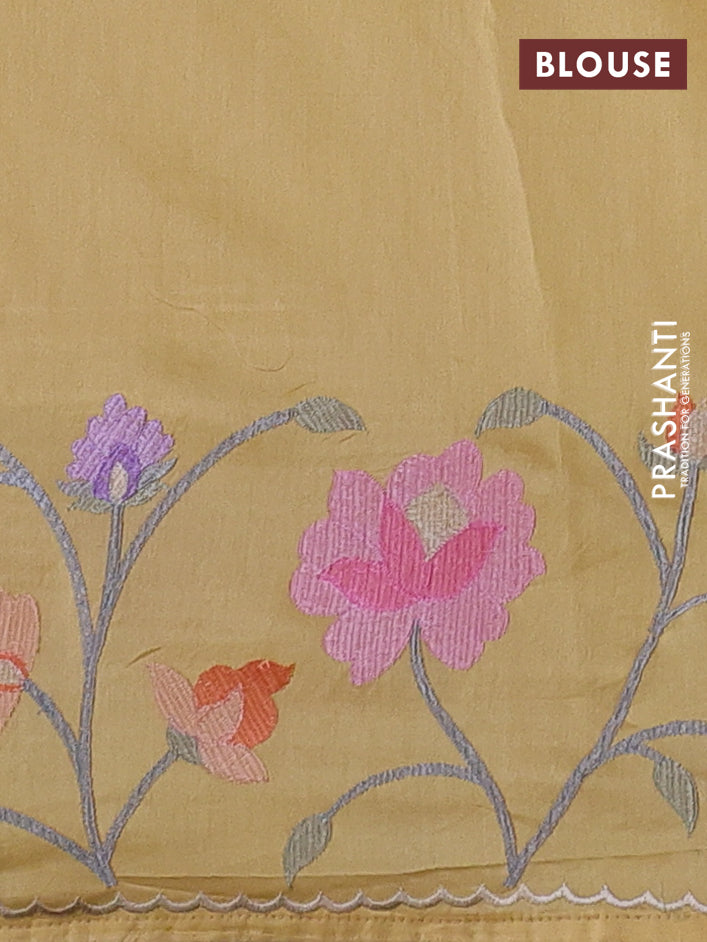 Yellow Pure Organza Silk - Embroidery