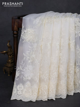 Off White Organza Silk - Embroidery