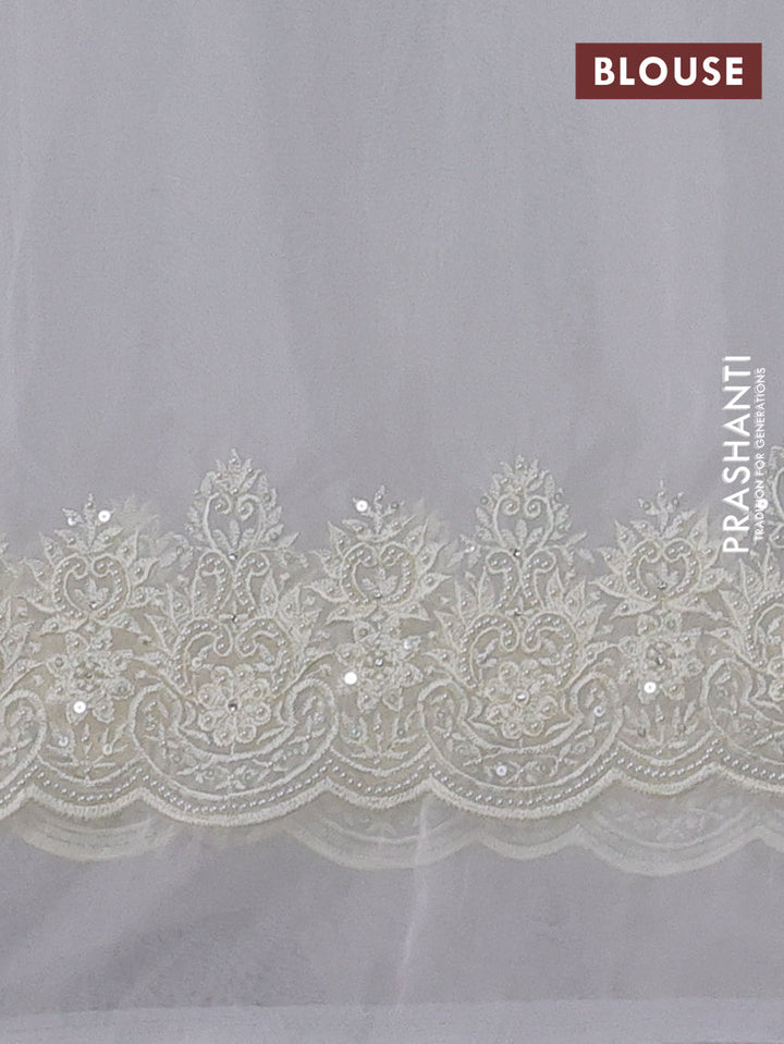 Off White Organza Silk - Embroidery