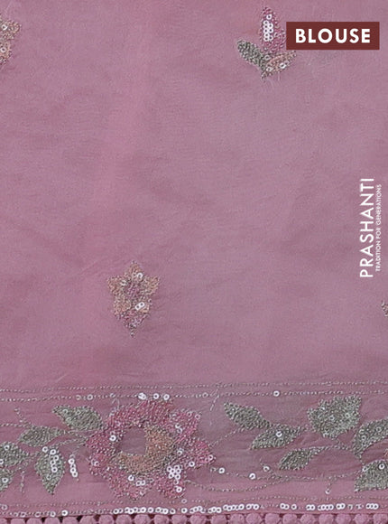 Baby Pink Pure Organza Silk - Embroidery