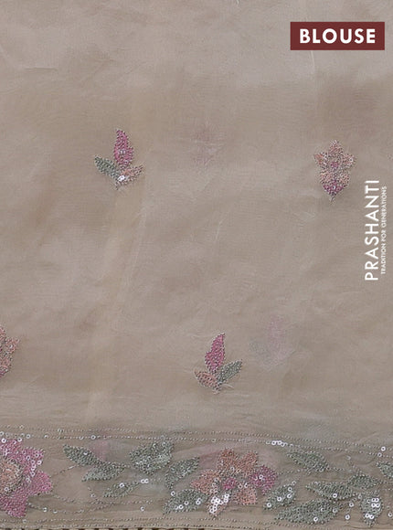 Cream Pure Organza Silk - Embroidery