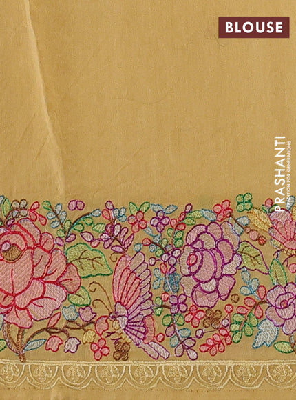 Yellow Pure Organza Silk - Embroidery