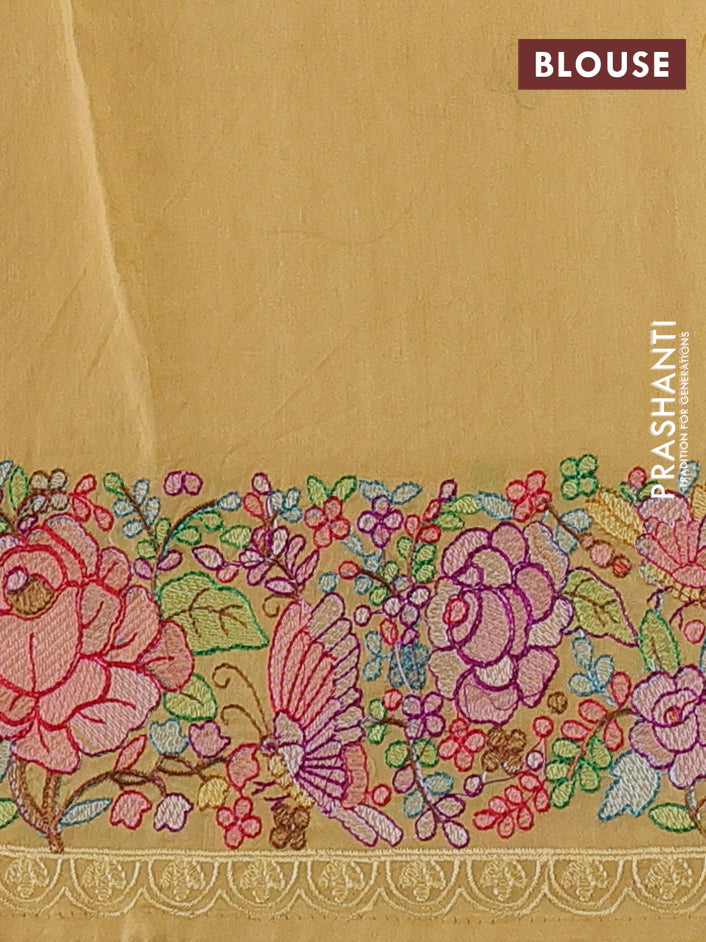 Yellow Pure Organza Silk - Embroidery