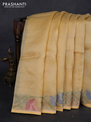 Yellow Pure Organza Silk - Embroidery