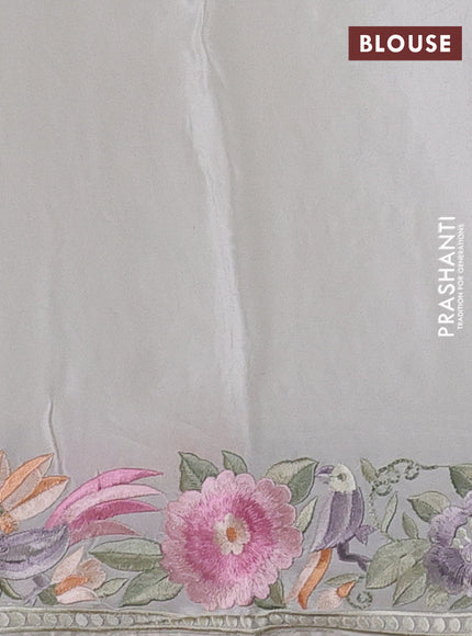 Cream Pure Organza Silk - Embroidery