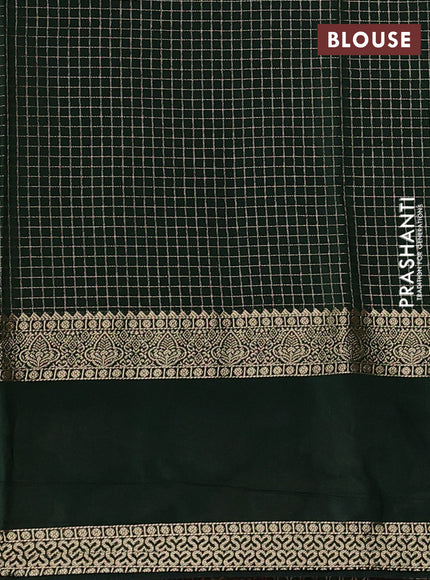 Mustard Yellow & Bottle Green Semi Mysore Silk - Embroidery