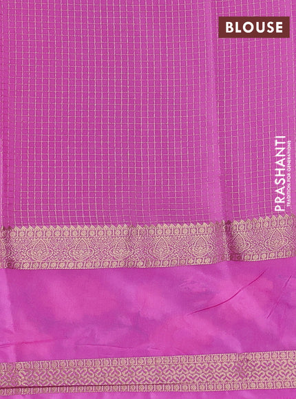 Red & Pink Semi Mysore Silk - Embroidery