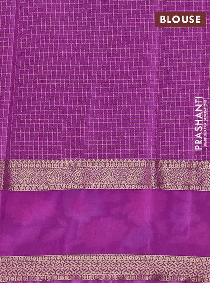 Purple & Lavender Semi Mysore Silk - Embroidery