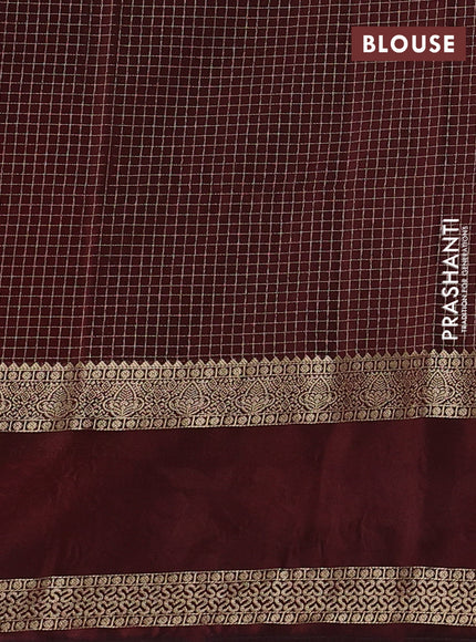 Rust & Coffee Brown Semi Mysore Silk - Embroidery