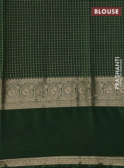 Mustard Yellow & Green Semi Mysore Silk - Embroidery