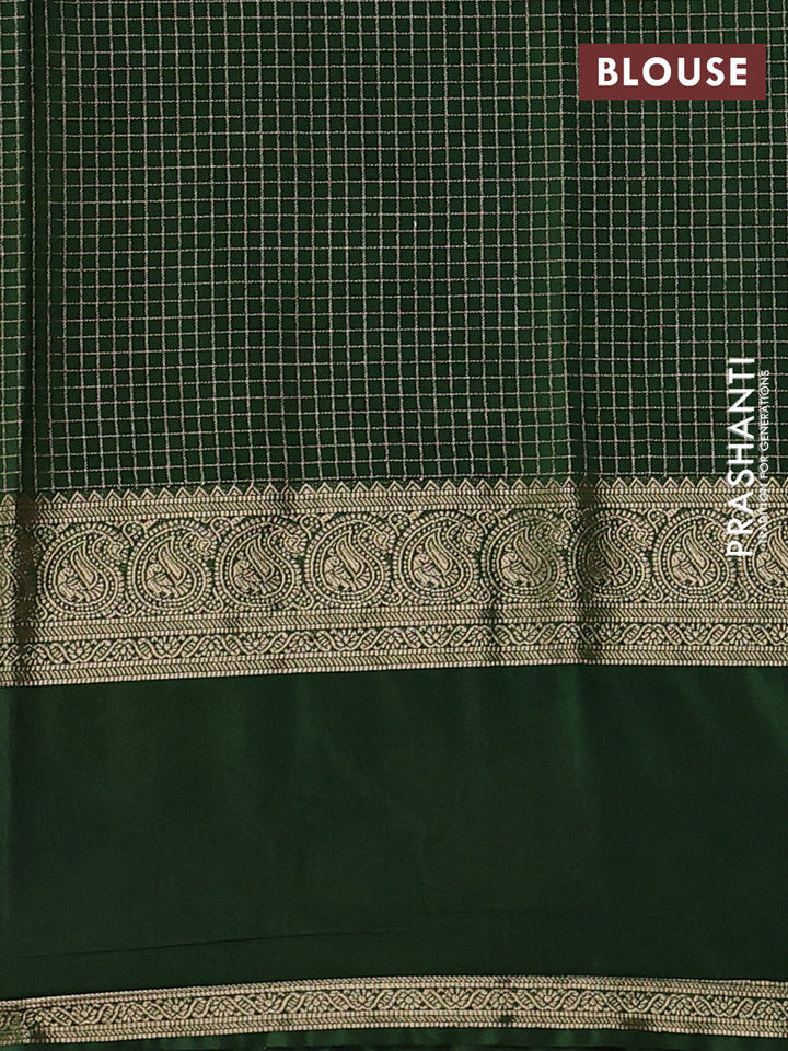 Mustard Yellow & Green Semi Mysore Silk - Embroidery