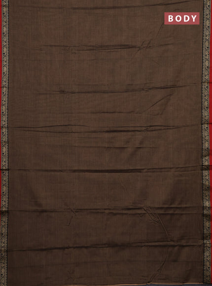 Chiku & Beige Narayanpet Cotton - Kalamkari Blouse