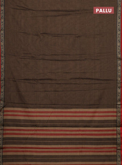 Chiku & Beige Narayanpet Cotton - Kalamkari Blouse