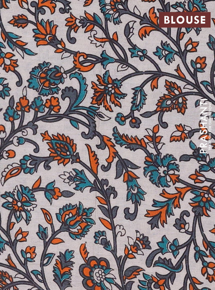 Chiku & Beige Narayanpet Cotton - Kalamkari Blouse