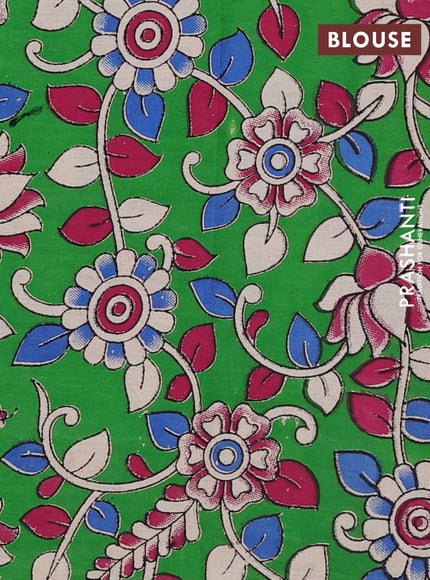 Maroon & Green Narayanpet Cotton - Kalamkari Blouse