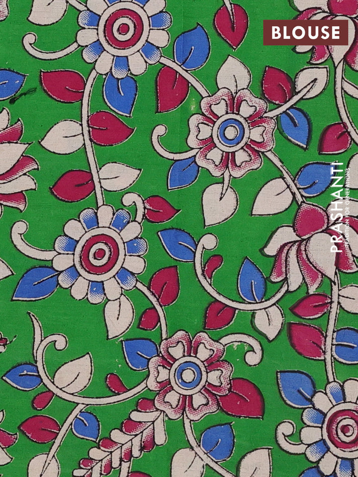 Maroon & Green Narayanpet Cotton - Kalamkari Blouse
