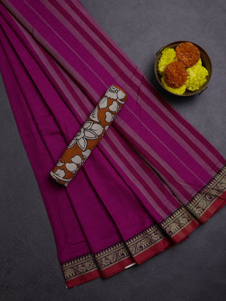 Pink & Orange Narayanpet Cotton - Kalamkari Blouse