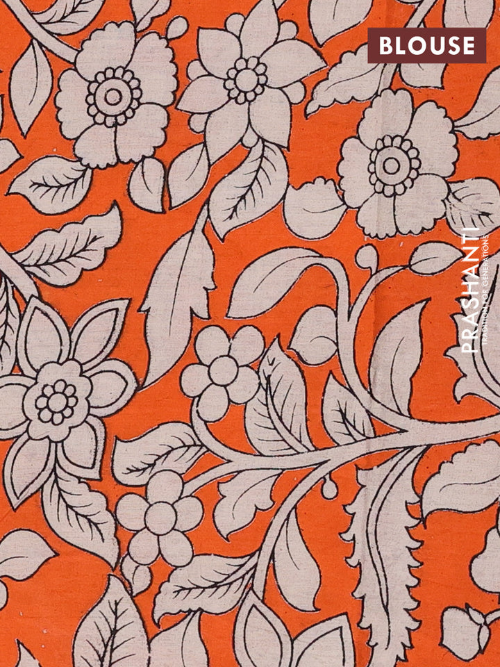 Pink & Orange Narayanpet Cotton - Kalamkari Blouse