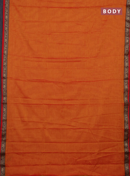 Sunset Orange & Blue Narayanpet Cotton - Kalamkari Blouse