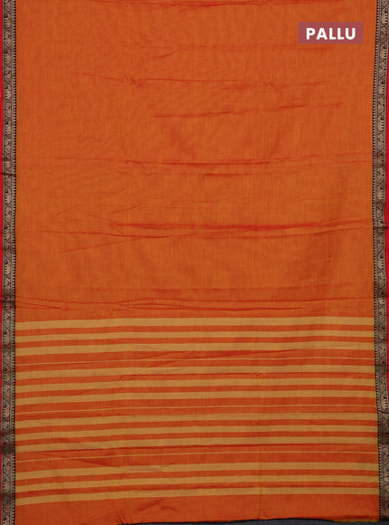 Sunset Orange & Blue Narayanpet Cotton - Kalamkari Blouse