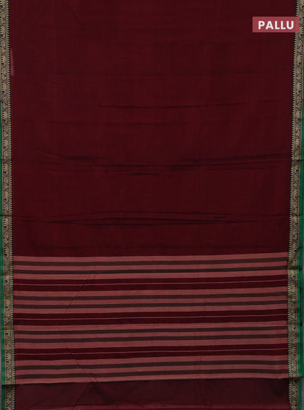Maroon & Green Narayanpet Cotton - Kalamkari Blouse