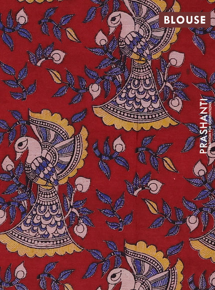 Pink & Maroon Narayanpet Cotton - Kalamkari Blouse