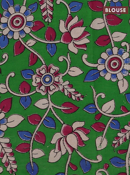 Pink & Green Narayanpet Cotton - Kalamkari Blouse