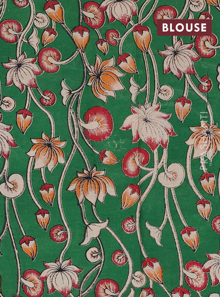 Pink & Green Narayanpet Cotton - Kalamkari Blouse