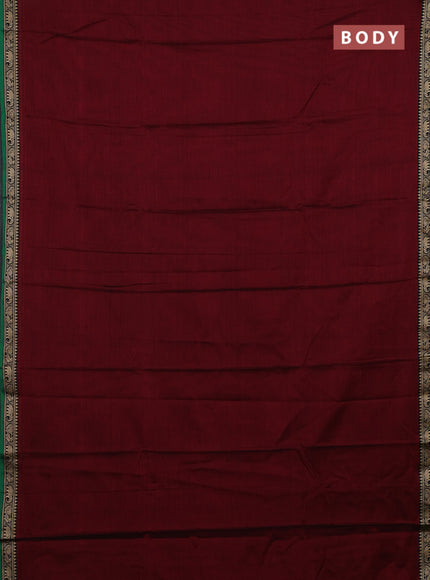 Maroon & Green Narayanpet Cotton - Kalamkari Blouse