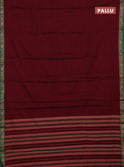 Maroon & Green Narayanpet Cotton - Kalamkari Blouse