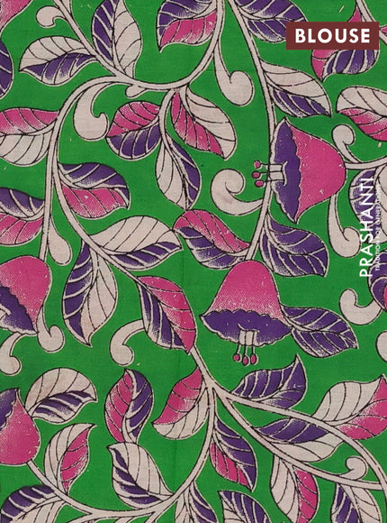 Maroon & Green Narayanpet Cotton - Kalamkari Blouse