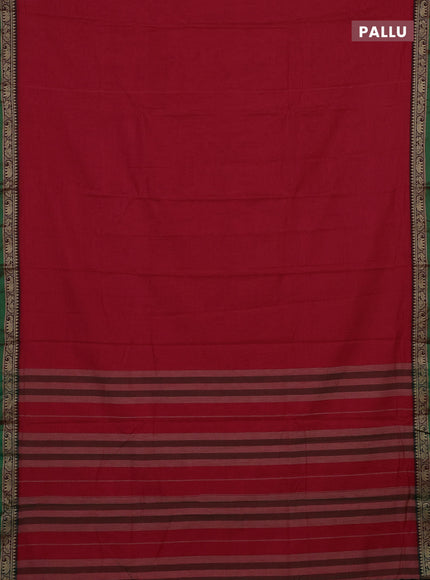 Red & Beige Narayanpet Cotton - Kalamkari Blouse