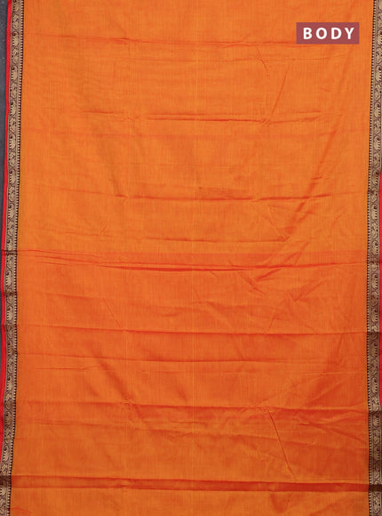 Sunset Orange & Mustard Yellow Narayanpet Cotton - Kalamkari Blouse