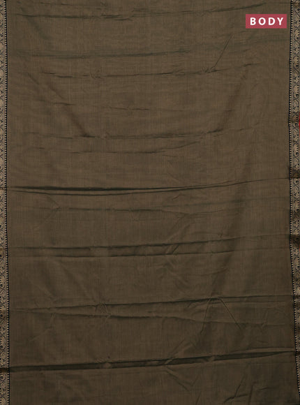 Olive Green & Maroon Narayanpet Cotton - Kalamkari Blouse