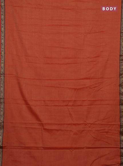 Orange & Green Narayanpet Cotton - Kalamkari Blouse